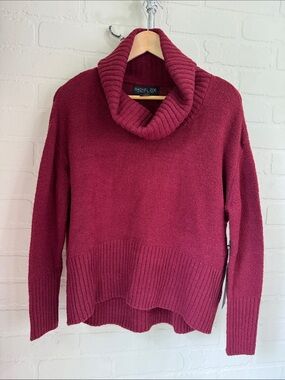 Rachel Zoe Wine Red Cowl Neck Sweater NeW small wool blend